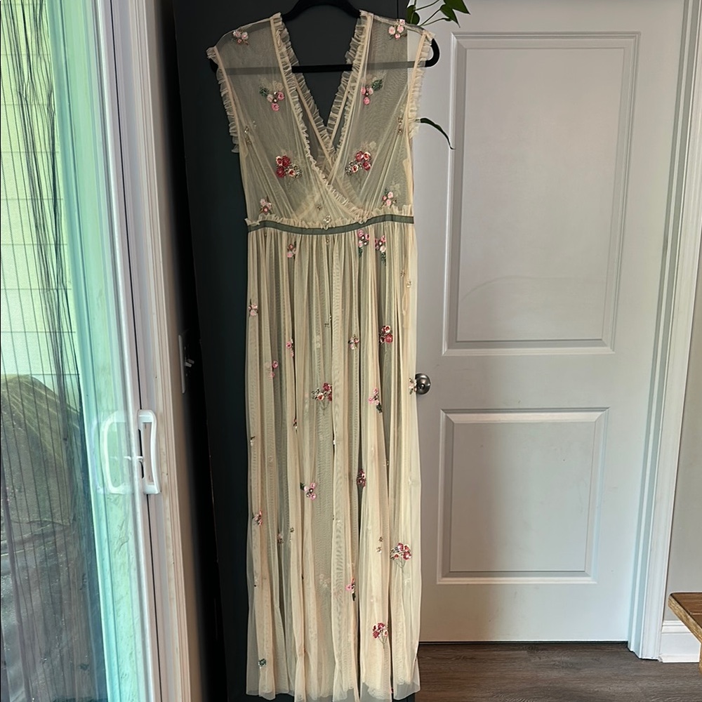 Floral Embroidered Cream Dress
